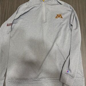 Champion Gray Quarter-Zip Pullover with Logo